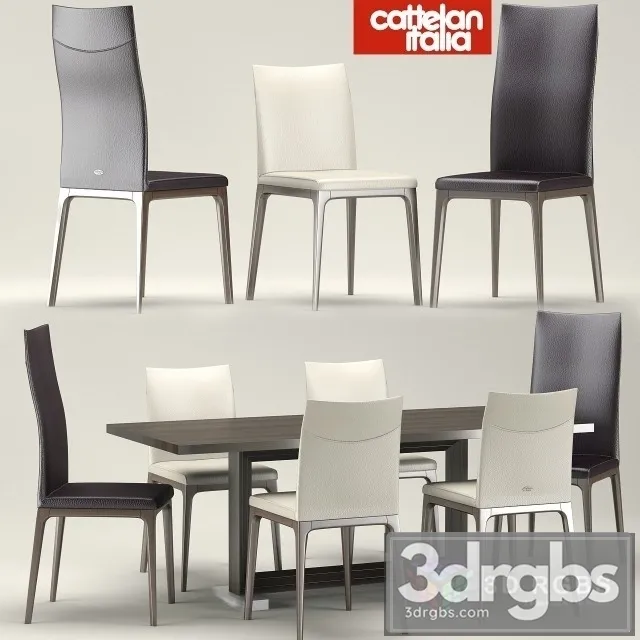 Cattelan Italia Agatha Flex Dining Table and Chair 3D Model Download Cattelan Italia Agatha Flex Dining Table and Chair 3D Model Download