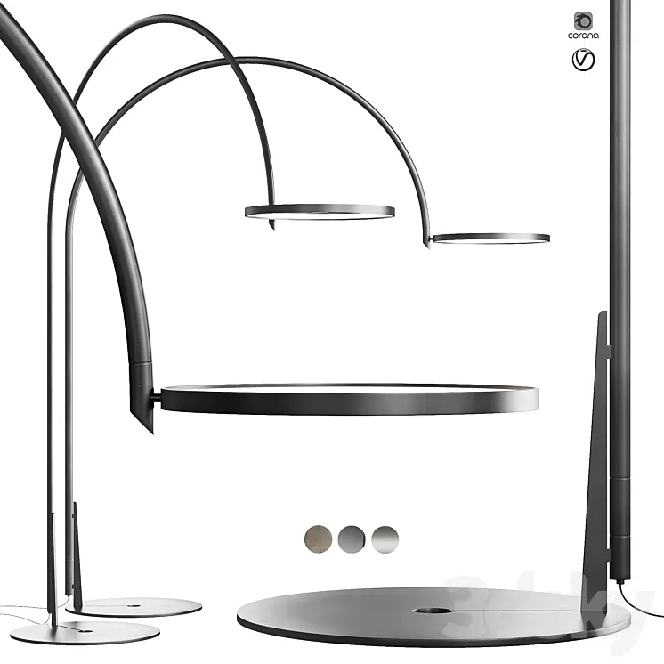 Cattelan Italia Arx Arched Floor Lamp 3D Model Free Download