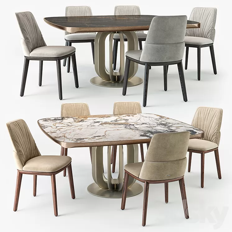 Cattelan Italia Belinda chair Soho table 3D Model Cattelan Italia Belinda chair Soho table 3D Model