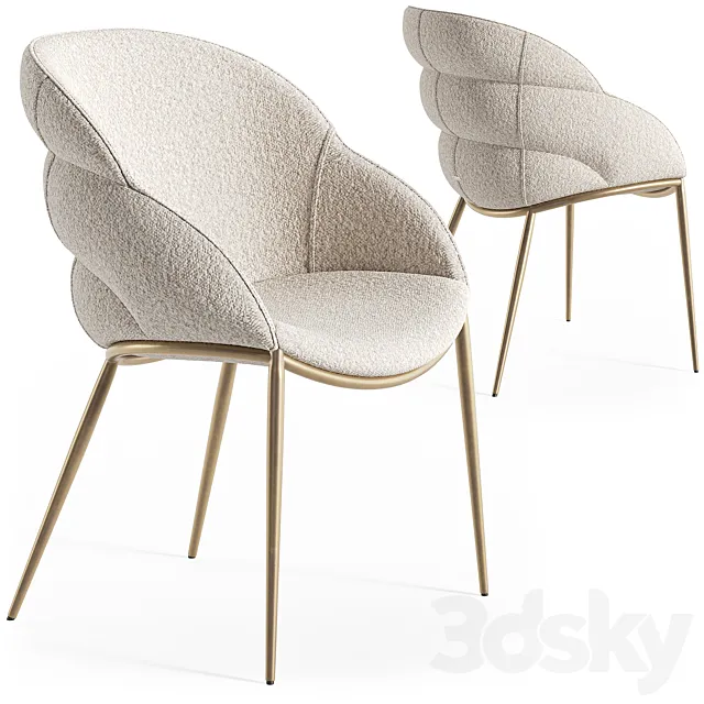 Cattelan Italia Camilla metal armchair 3D Model Cattelan Italia Camilla metal armchair 3D Model