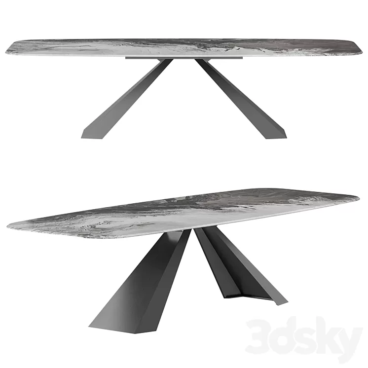 Cattelan Italia Eliot Crystalart Dining Table 3D Model Cattelan Italia Eliot Crystalart Dining Table 3D Model