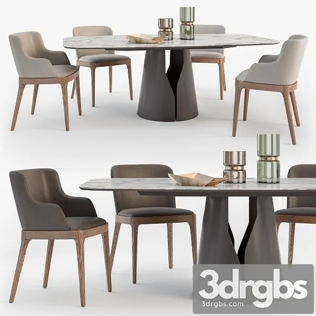 Cattelan Italia Giano Table Magda Chair Set 3D Model Download Cattelan Italia Giano Table Magda Chair Set 3D Model Download
