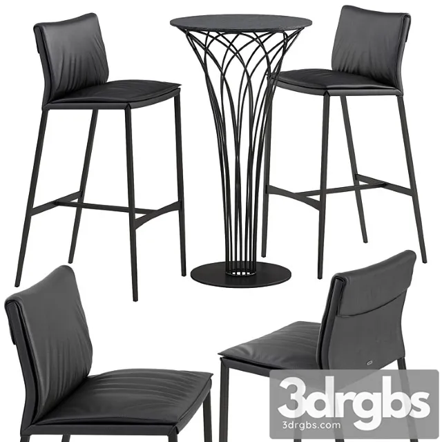 Cattelan italia isabel barstool nido table set 2 3D Model Download Cattelan italia isabel barstool nido table set 2 3D Model Download