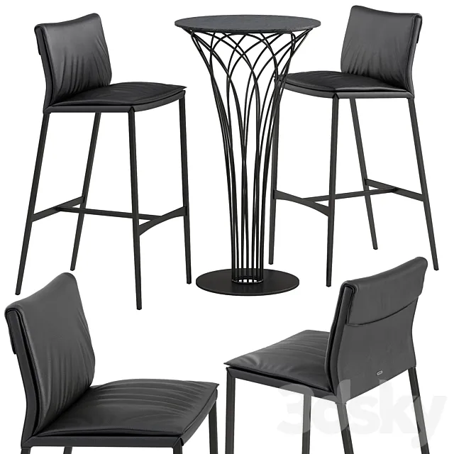 Cattelan italia Isabel barstool Nido table set 3DModel