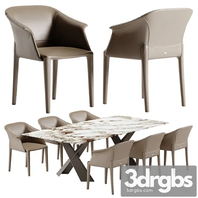 Cattelan italia mad max keramik table zuleika chair set 2 3D Model Download Cattelan italia mad max keramik table zuleika chair set 2 3D Model Download