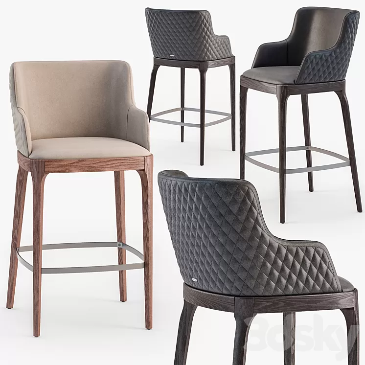 Cattelan Italia Magda Couture stool set1 3D Model Cattelan Italia Magda Couture stool set1 3D Model