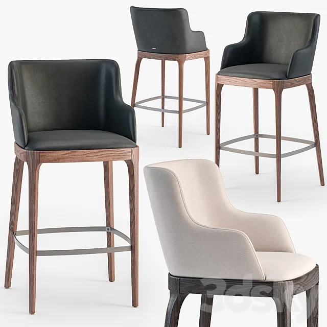 Cattelan Italia Magda stool set 2 3D Model Cattelan Italia Magda stool set 2 3D Model