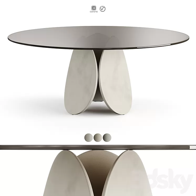 Cattelan Italia Maxim Argile Glass Table 3D Model Cattelan Italia Maxim Argile Glass Table 3D Model
