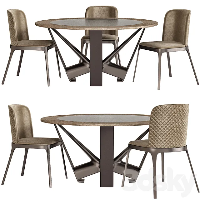 Cattelan Italia Milano 2018 Skorpio Round Ker-Wood 3D Model