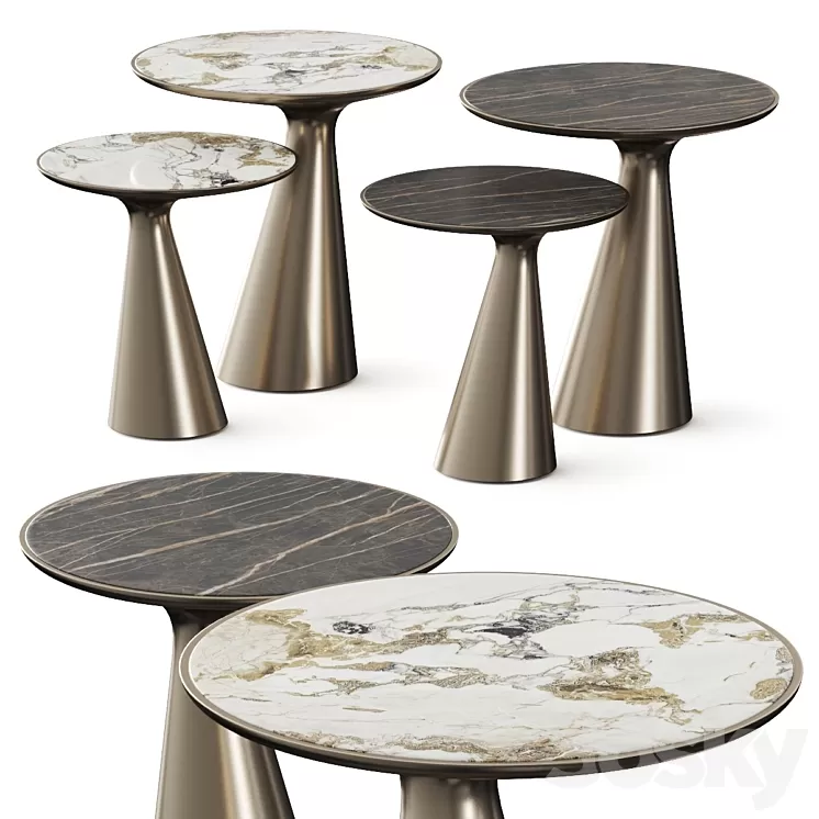 Cattelan Italia Peyote Keramik Coffee & Side Tables 3D Model Free Download