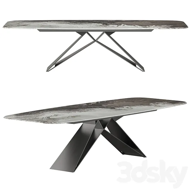 Cattelan Italia Premier Crystalart Dining Table 3D Model