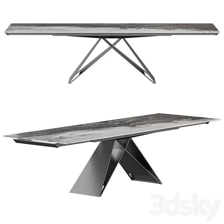 Cattelan Italia Premier Drive Crystalart Dining Table 3D Model Cattelan Italia Premier Drive Crystalart Dining Table 3D Model