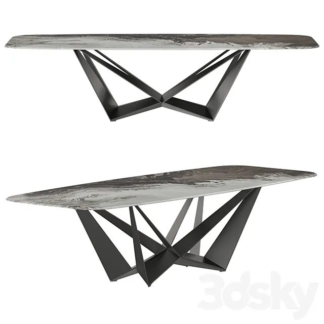 Cattelan Italia Skorpio Crystalart  Dining Table 3D Model