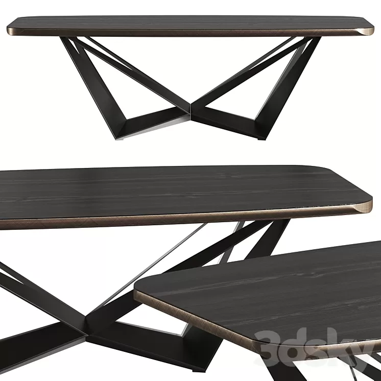 Cattelan Italia Skorpio Wood C Dining Table 3D Model Cattelan Italia Skorpio Wood C Dining Table 3D Model