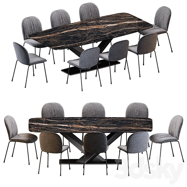 Cattelan Italia Tina chair Stratos Keramik table 3DModel