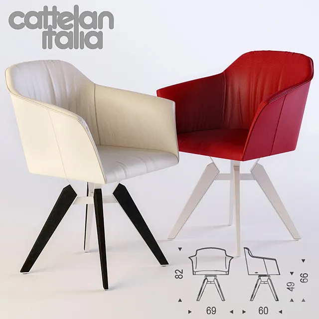 Cattelan Italia Tyler with arms 3D Model