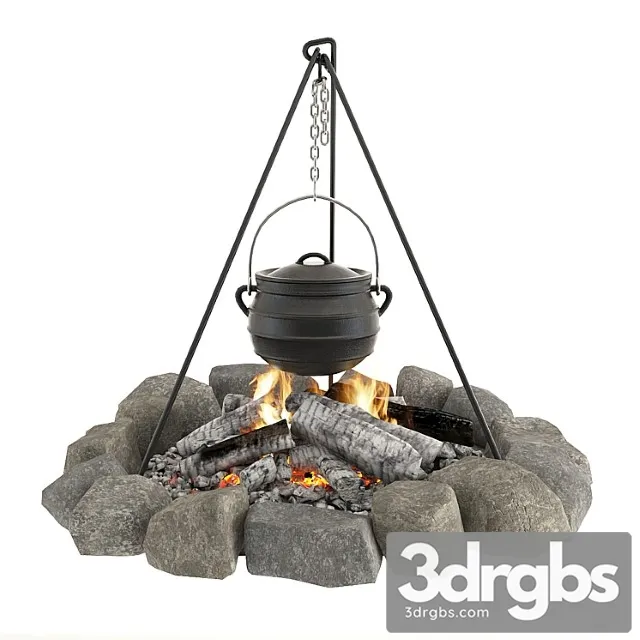Cauldron On The Fire 3D Model Download Cauldron On The Fire 3D Model Download