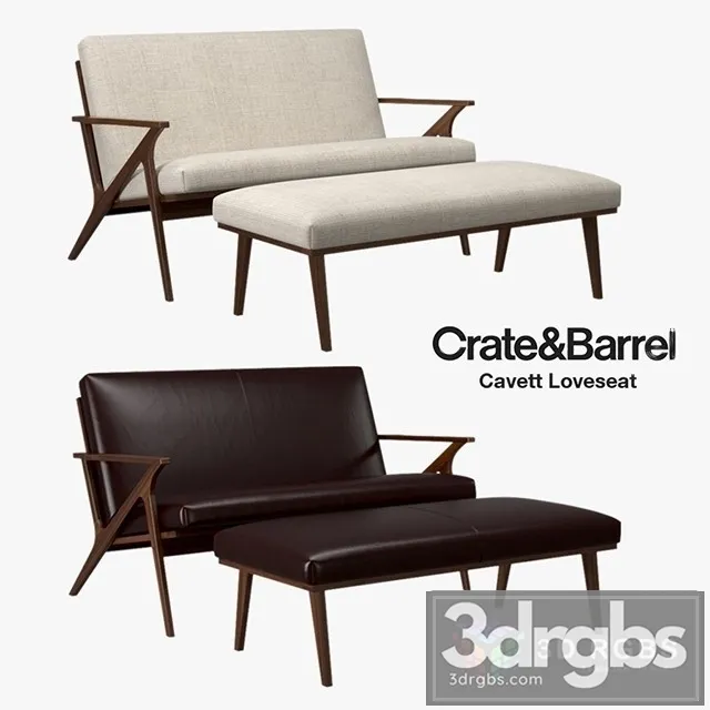 Cavett Loveseat Armchair 3D Model Download Cavett Loveseat Armchair 3D Model Download