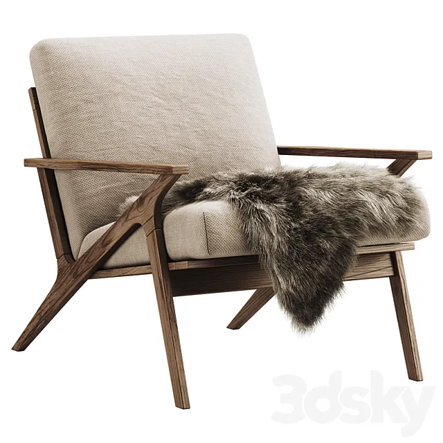 Cavett Wood Frame Chair 3D Model Cavett Wood Frame Chair 3D Model