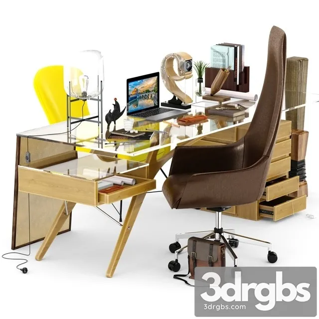 Cavour Writing Desk by Carlo Mollino 3D Model Download