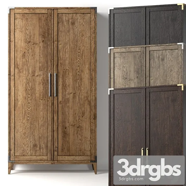 Cayden campaign panel double-door cabinet 3D Model Download