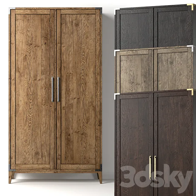 CAYDEN CAMPAIGN PANEL DOUBLE-DOOR CABINET 3D Model