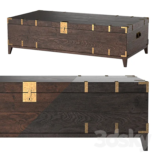 CAYDEN CAMPAIGN RECTANGULAR TRUNK TABLE Dark 3D Model