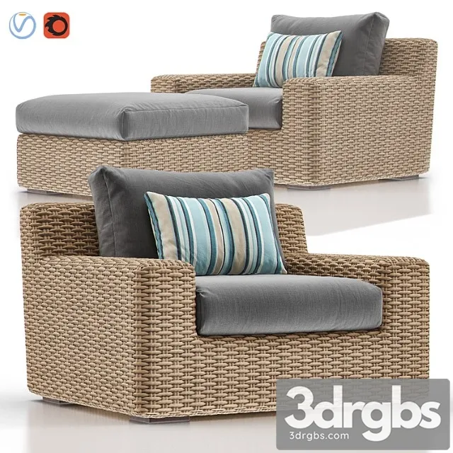 Cayman outdoor lounge with ottoman