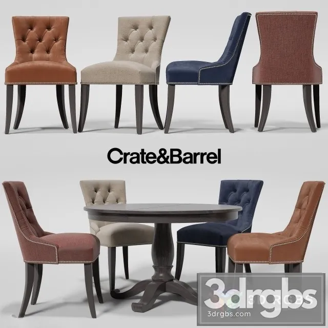 CB Cecelia Dining Chair Avalon Black Roun Extension Dining Table 3D Model Download CB Cecelia Dining Chair Avalon Black Roun Extension Dining Table 3D Model Download