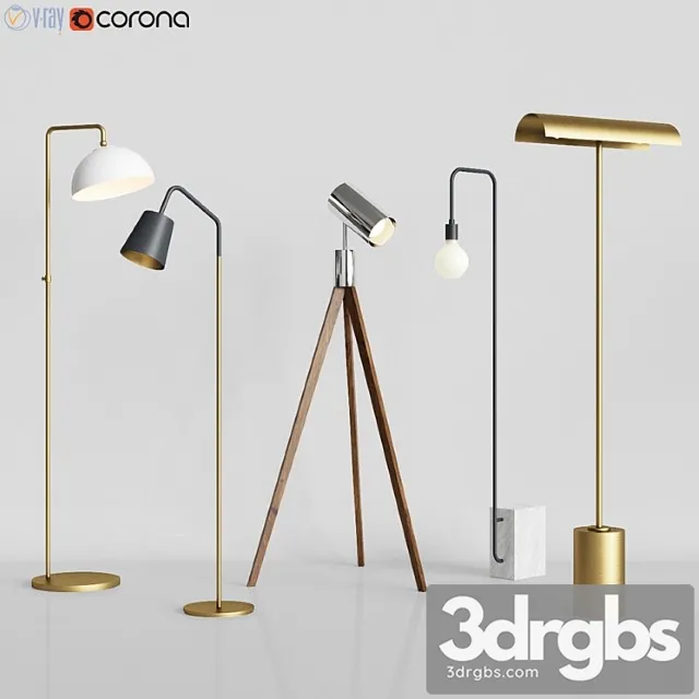 Cb2 – 5 floor lamps set 3 3D Model Download