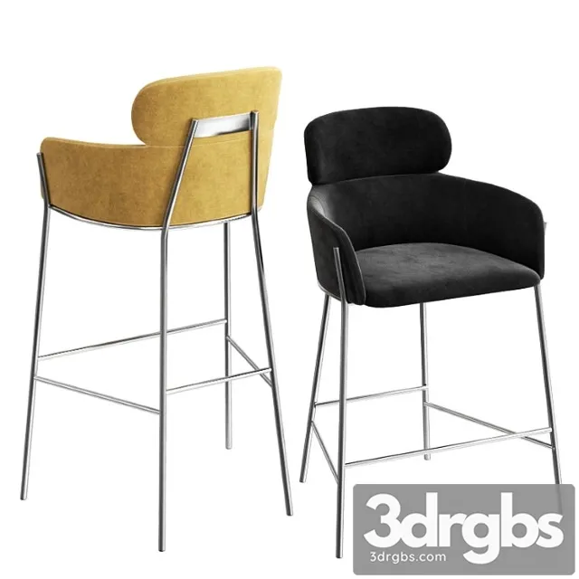 Cb2 azalea bar stools & counter stool 2 3D Model Download