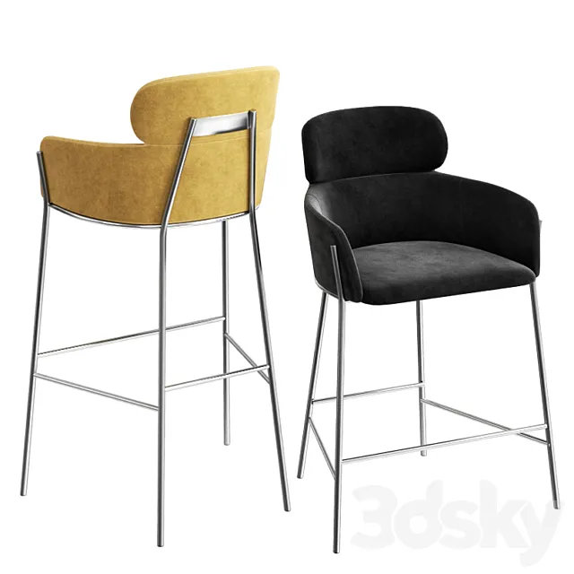 CB2 azalea bar stools & counter stool 3D Model CB2 azalea bar stools & counter stool 3D Model
