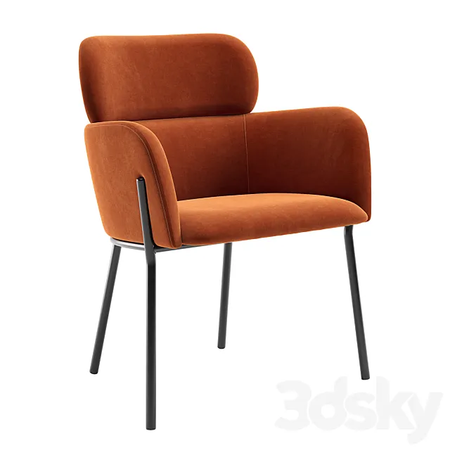 CB2 Azalea Brown Chair 3D Model