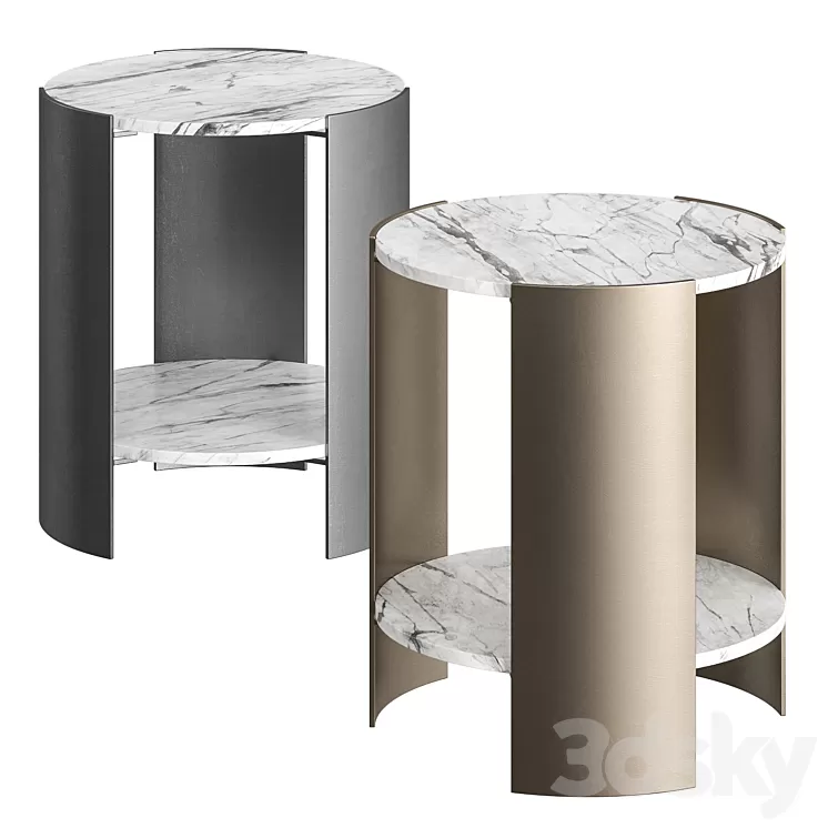 CB2 Beret Marble 2-Tier Side Table 3D Model CB2 Beret Marble 2-Tier Side Table 3D Model