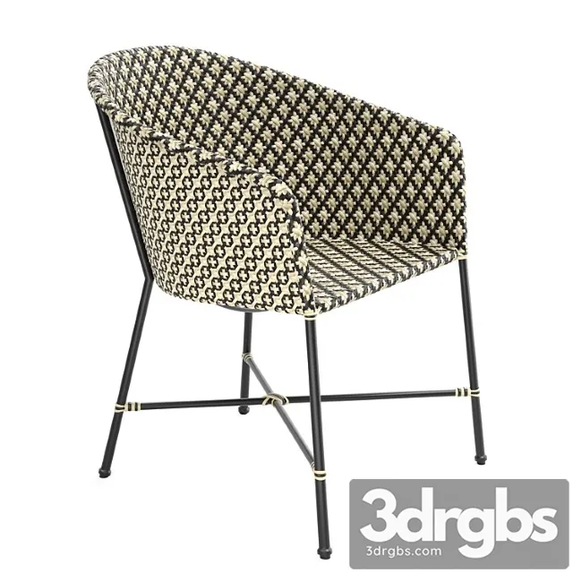 Cb2 Brava Dining Lounge Grey Wicker Chair 3D Model Download