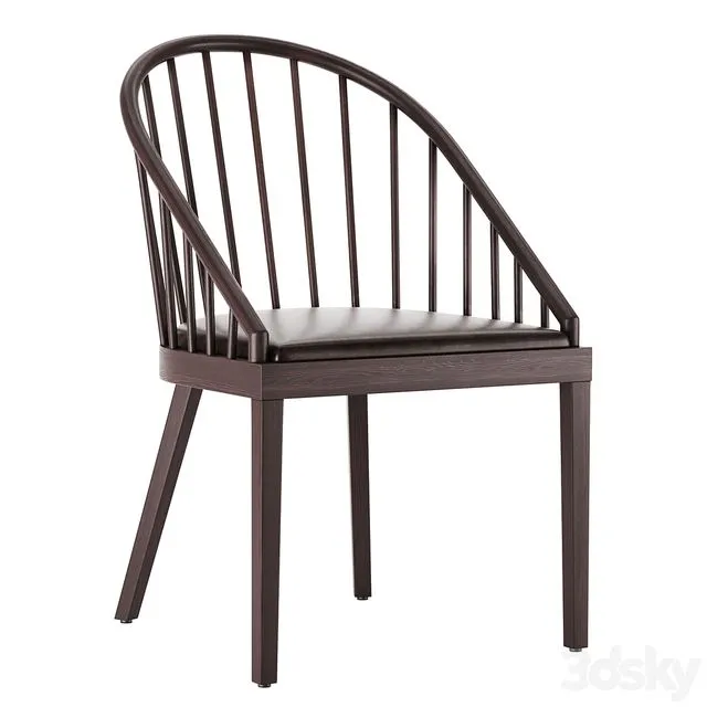 CB2 Comb Blackened Wood Dining Chair 3D Model CB2 Comb Blackened Wood Dining Chair 3D Model