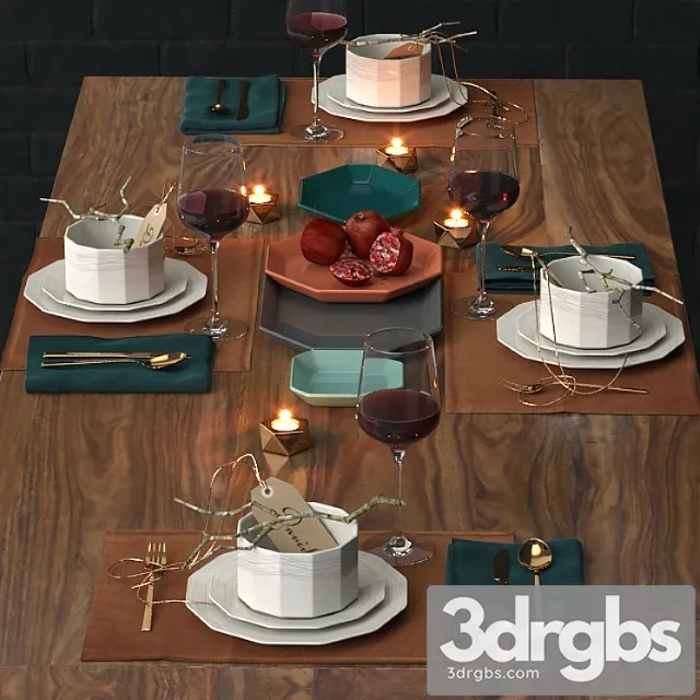 Cb2 Dinnerware Set 3D Model Download Cb2 Dinnerware Set 3D Model Download