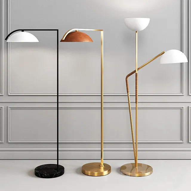 CB2 floor lamp set 3 3D Model