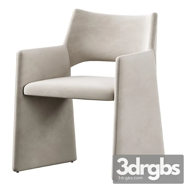 Cb2 foley faux mohair gray dining armchair 2 3D Model Download