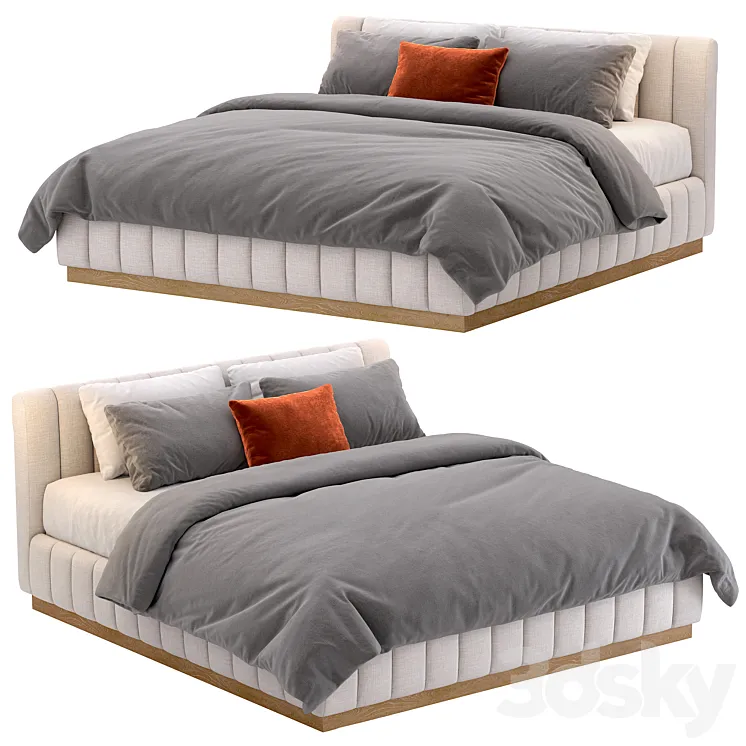 CB2 Forte White Bed 3D Model Free Download