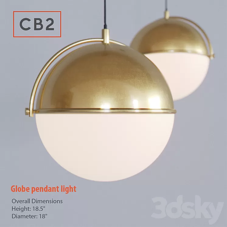 CB2 – globe pendant light 3D Model