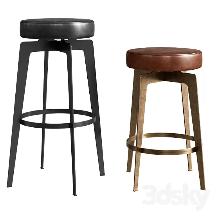 Cb2 Hayden Round Bar & Counter Stools 3D Model Cb2 Hayden Round Bar & Counter Stools 3D Model
