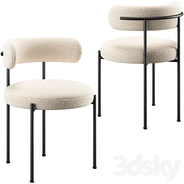 CB2 Inesse Boucle Ivory Dining Chair 3D Model CB2 Inesse Boucle Ivory Dining Chair 3D Model