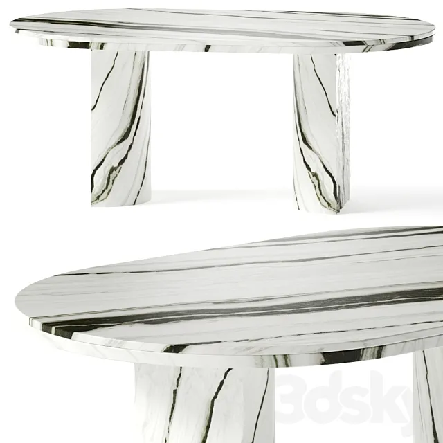 CB2 Julius Oval Marble Dining Table 3DModel