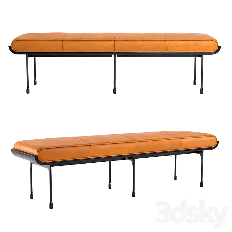 CB2 Juneau Leather And Metal Bench 3D Model CB2 Juneau Leather And Metal Bench 3D Model