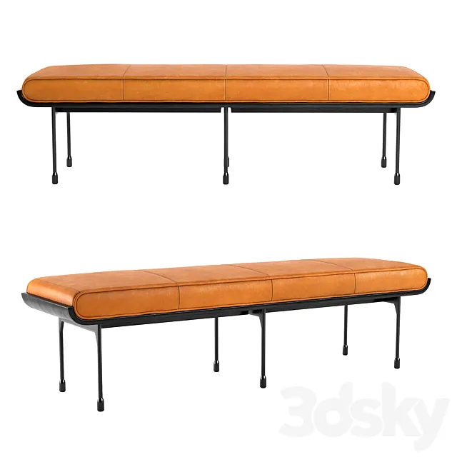 CB2 Juneau Leather And Metal Bench 3DModel CB2 Juneau Leather And Metal Bench 3DModel