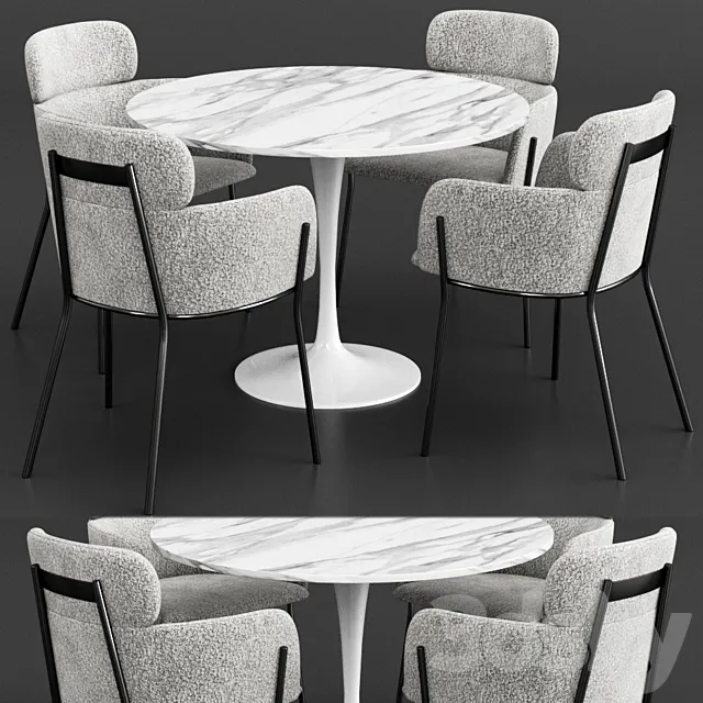 CB2 & Knoll Dinning Set 3DModel