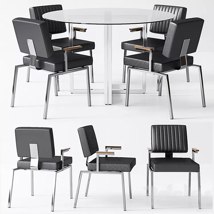 CB2 Krall chair Silverado table 3D Model CB2 Krall chair Silverado table 3D Model