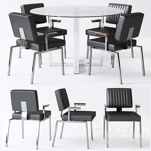 CB2 Krall chair. Silverado table 3DModel