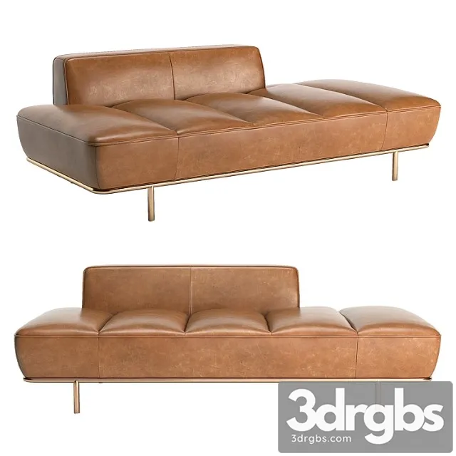 Cb2 lawndale saddle leather daybed with brass base 2 3D Model Download Cb2 lawndale saddle leather daybed with brass base 2 3D Model Download
